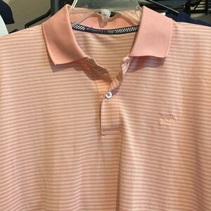 Southern Tide striped polo small salmon